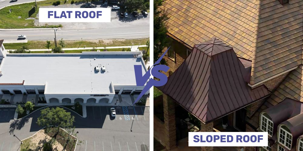 Flat and sloped roofs in San Antonio