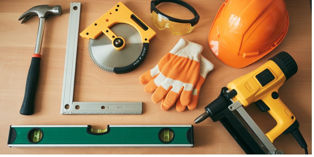 Tools used in gable roof construction