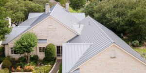 Metal roof on a Texas home under summer sunlight